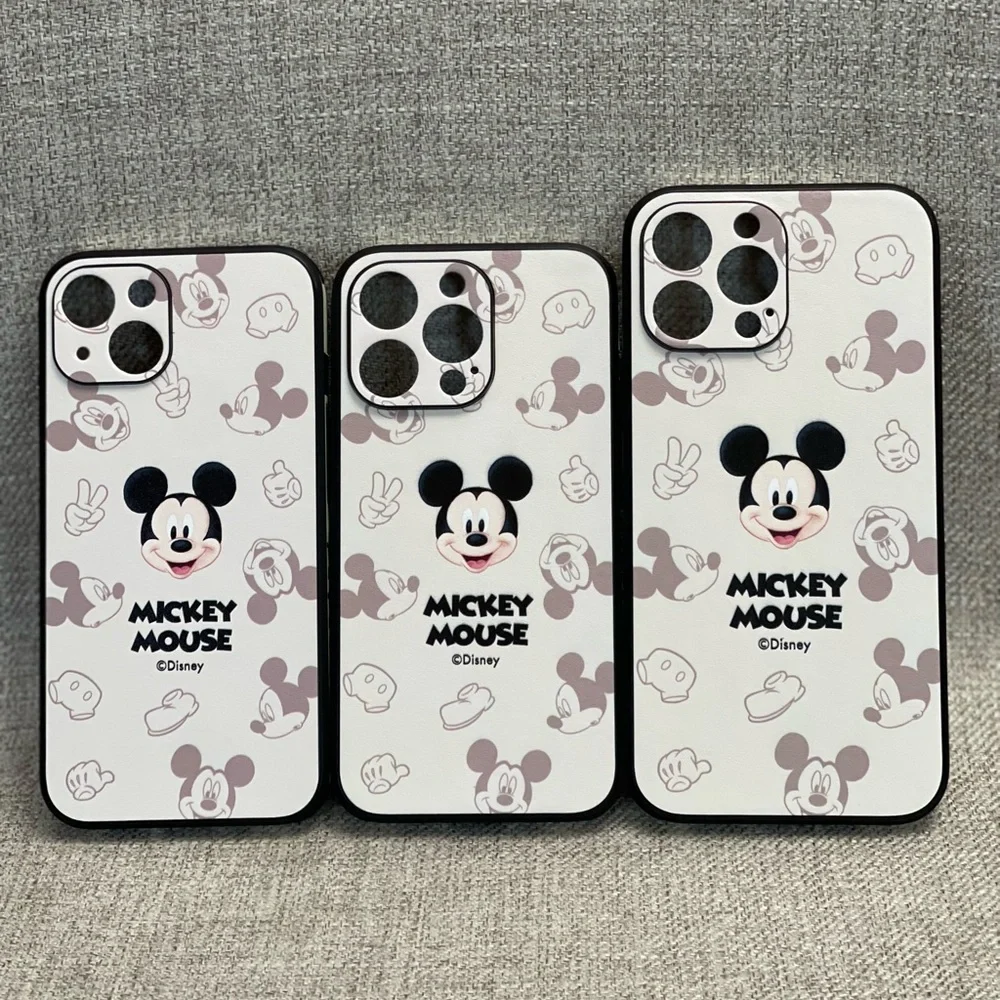 Mickey Mouse Leather Embossed Case in White Color